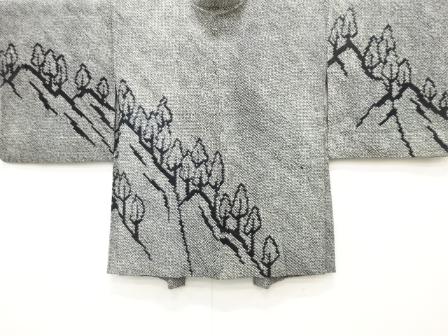 アンティーク　本総絞り　樹木風景模様　絵羽織